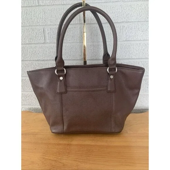 TIGNANELLO Brown Genuine Leather Double Handle Medium Size Bag Purse Lined EUC - Picture 3 of 14
